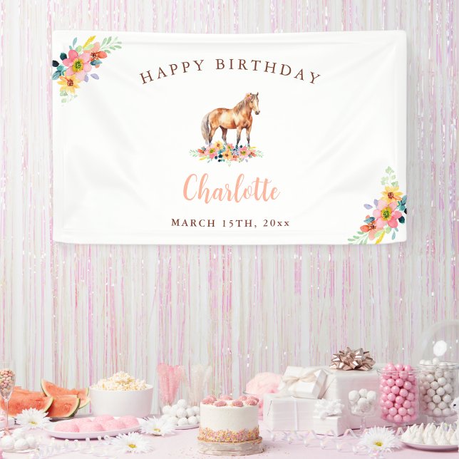 Lona Cartel de la floral de caballos de personalizado P (Subido por el creador)