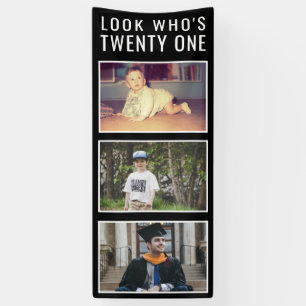 Lona Cartel de la foto del 21º cumpleaños