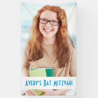 Lona Cartel de la foto del Personalizado Bat Mitzvah