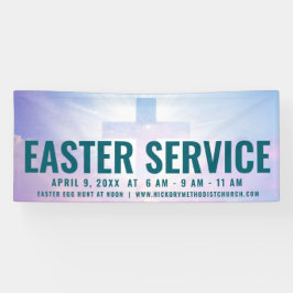 Lona Cartel de la Hora del Servicio de Pascua para las