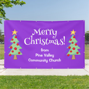 Lona Cartel de la iglesia navideña del personalizado Me