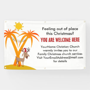 Lona Cartel de la invitación de la Iglesia navidad