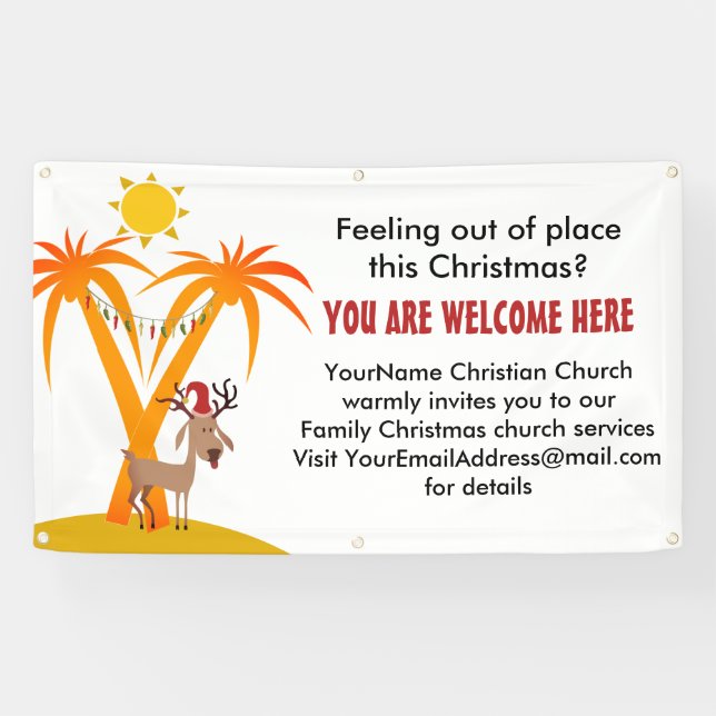Lona Cartel de la invitación de la Iglesia navidad (Horizontal)