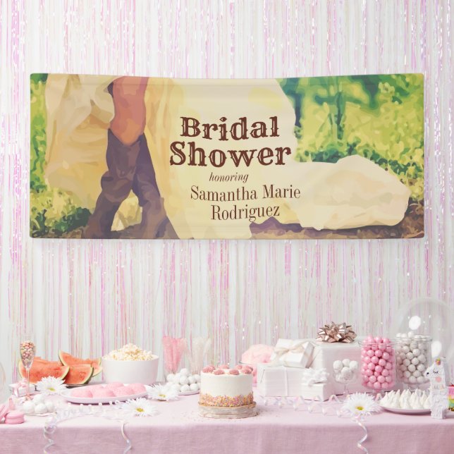 Lona Cartel de la novia en Boots Bridal Shower (Fiesta)