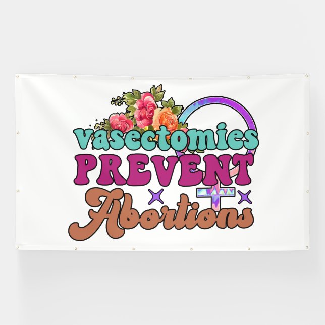 Lona Cartel de la Prevención de Abortos de Vasectomías (Horizontal)