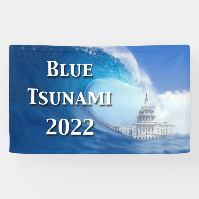 Lona Cartel de las elecciones del tsunami azul de 2022 (Horizontal)