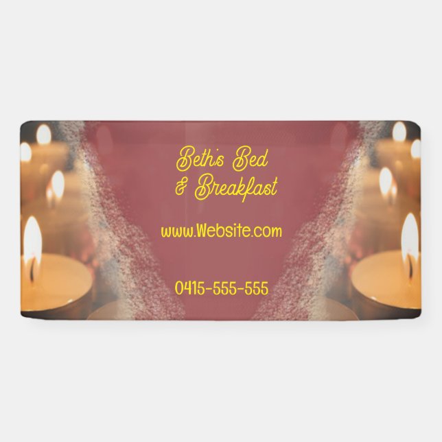 Lona Cartel de nombre personalizado de las velas (Horizontal)