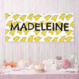 Lona Cartel de nombre simple del cumpleaños del pequeño