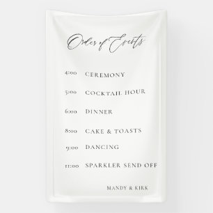 Lona Cartel de orden de eventos de boda   Minimalista e