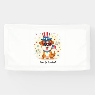 Lona Cartel de Paws for Freedom - Perro patriótico lind