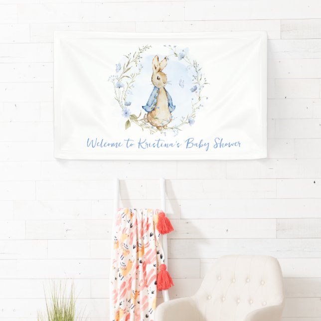 Lona Cartel de Peter Rabbit Baby Shower Boy (In situ)