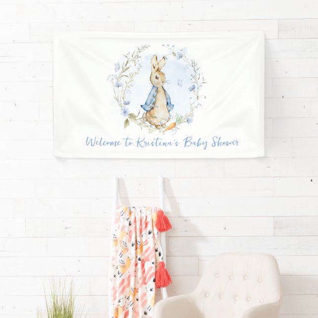 Lona Cartel de Peter Rabbit Baby Shower Boy (In situ)