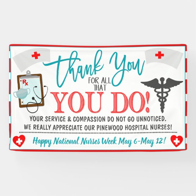 Lona Cartel de reconocimiento de enfermera (Horizontal)