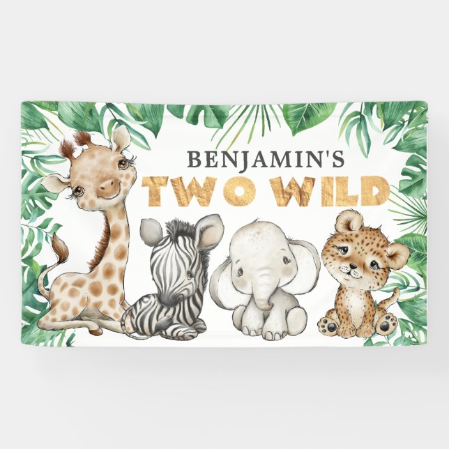 Lona Cartel de Safari Dos Años Salvajes (Horizontal)