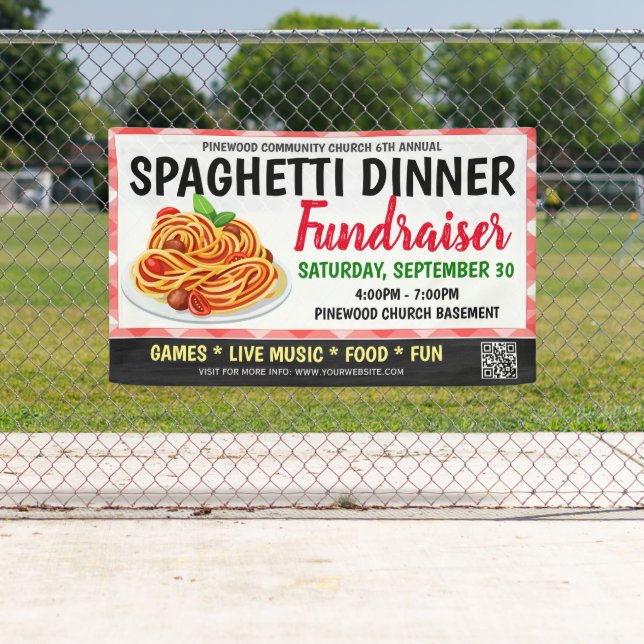 Lona Cartel de Spaghetti Dinner Fundraiser (In situ)