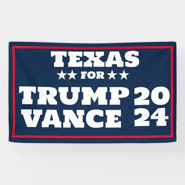 Lona Cartel de Texas para Trump Vance 2024 (Horizontal)