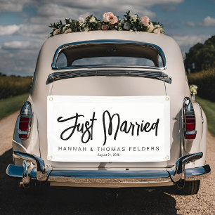 Lona Cartel de un auto recién casado