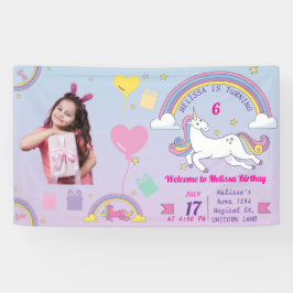 Lona Cartel de unicornio de Vinyl de Cumpleaños de Unic