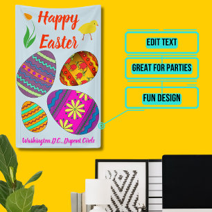 Lona Cartel de vacaciones: Huevos de Pascua coloridos
