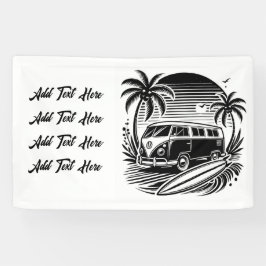 Lona Cartel de Van & Palm Trees Retro Surf