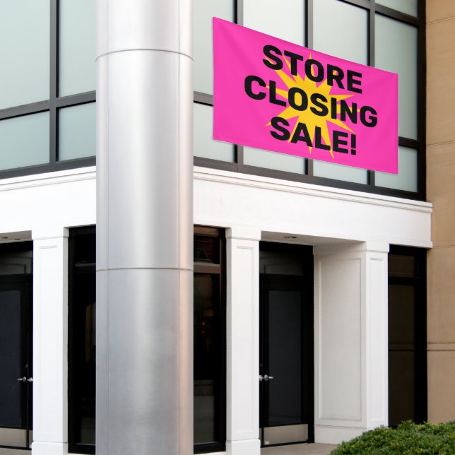 Lona Cartel de venta de cierre de tienda (Edificio exterior)