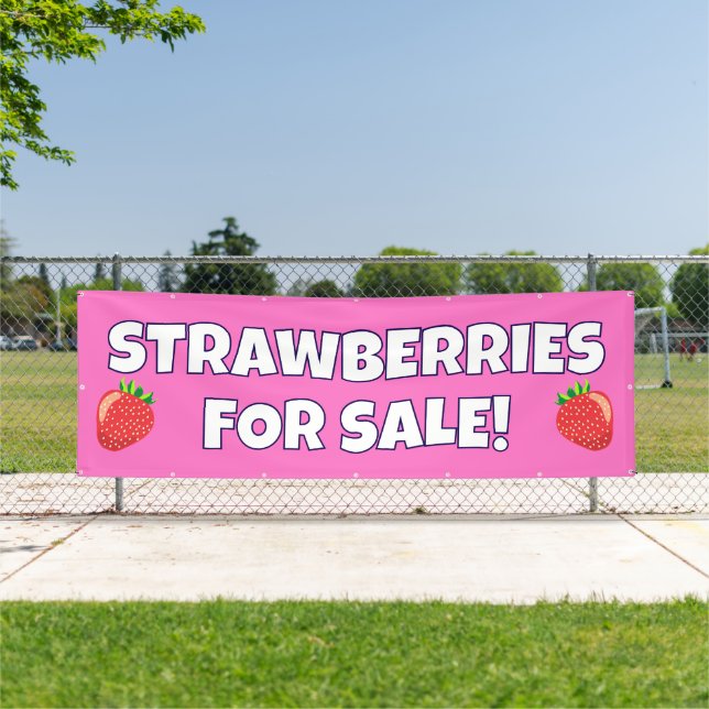 Lona Cartel de venta de fresas personalizados (in situ)