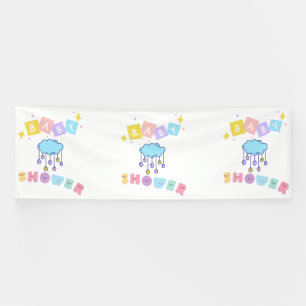 Lona Cartel de Vinilo para Baby Shower 4x12