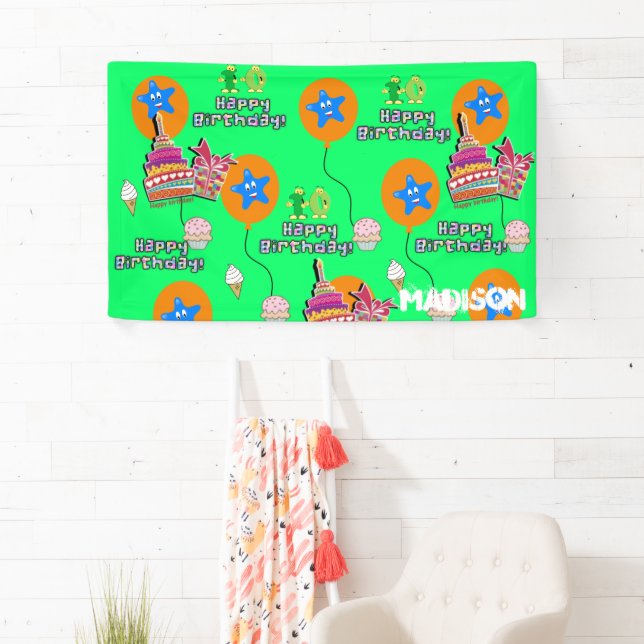 Lona Cartel de Vinyl, cartel de feliz décimo cumpleaños (In situ)