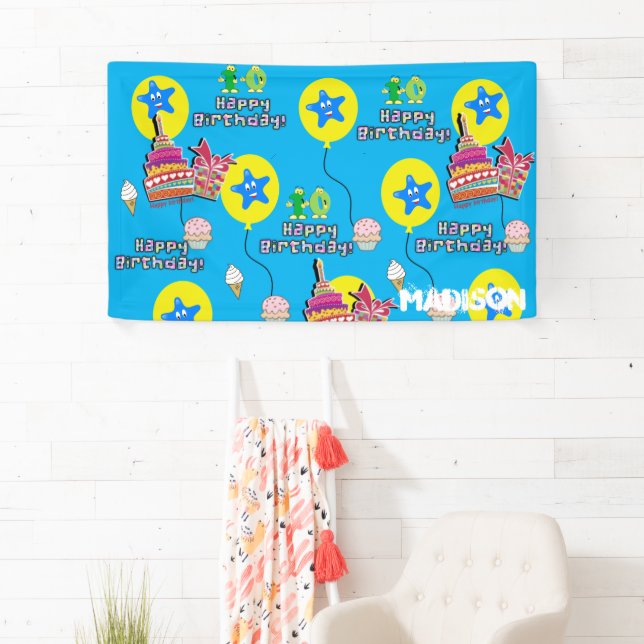 Lona Cartel de Vinyl, cartel de feliz décimo cumpleaños (In situ)