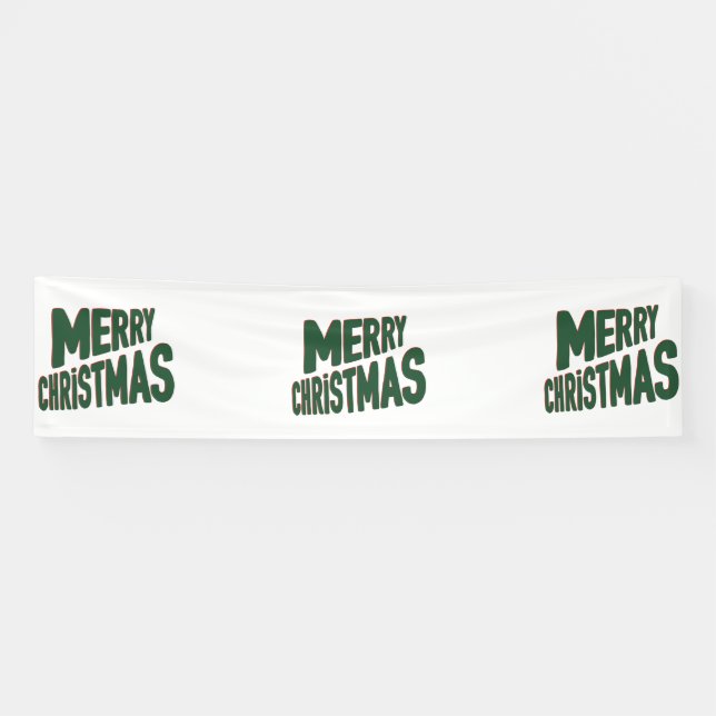 Lona Cartel de Vinyl de Feliz Navidad 2.5x10 (Horizontal)