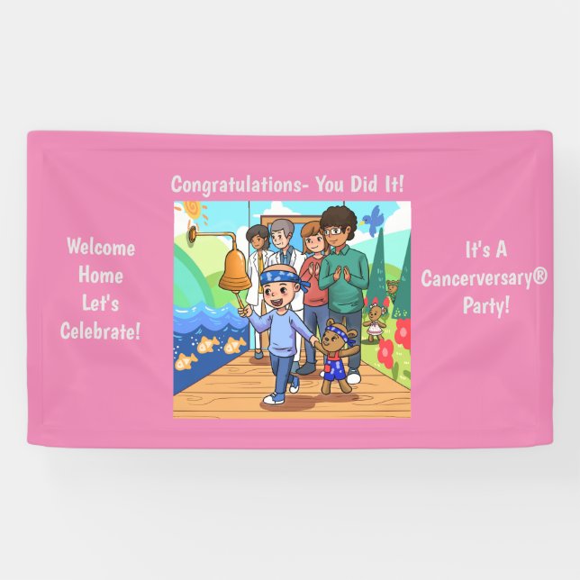 Lona Cartel de Vinyl, Fiesta de aniversario libre de cá (Horizontal)