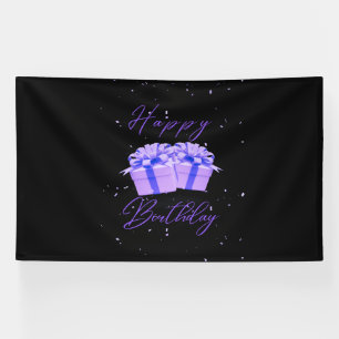 Lona Cartel de Vinyl Happy Birthday Bonito Purple 6x10