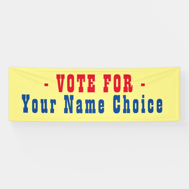Lona Cartel De Votación Para Candidato (Horizontal)