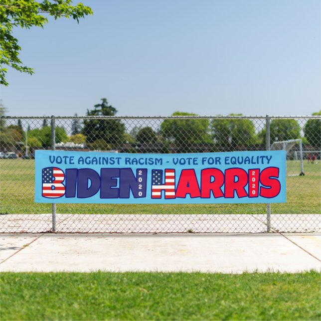 Lona Cartel de voto contra el racismo de Biden Harris 2 (In situ)