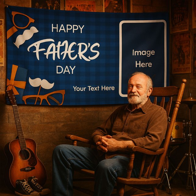 Lona Cartel del Día del Padre | Foto + texto | zazzlema (Dad deserves the best—make it zazzlemade. #FathersDay #zazzlemade #customcard

)
