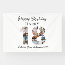 Lona Cartel del Fiesta del Collage de fotos de cumpleañ