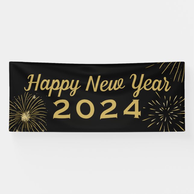 Lona Cartel del Fiesta Feliz Año Nuevo 2025 (Horizontal)
