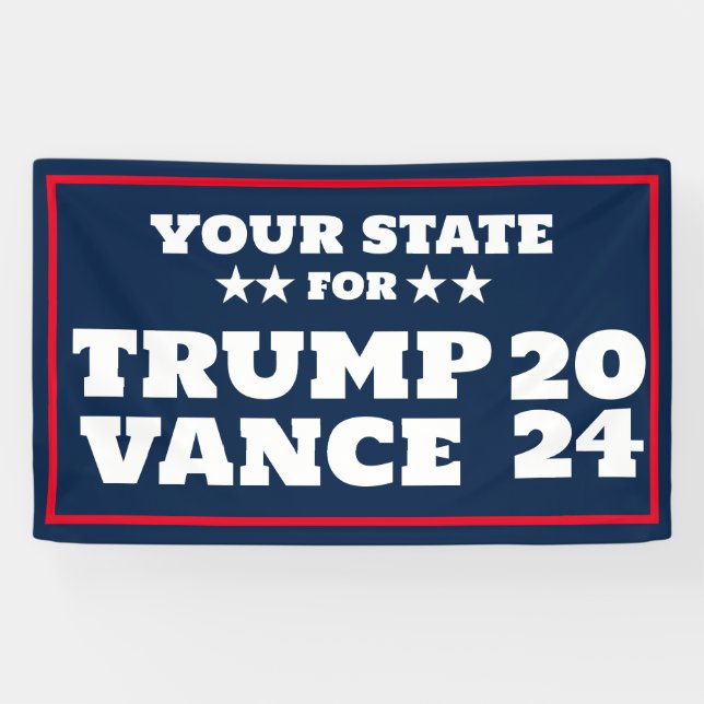 Lona Cartel del personalizable Trump Vance 2024 (Horizontal)