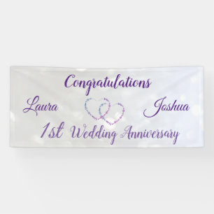 Lona Cartel del primer aniversario Boda personalizado