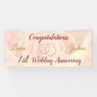 Cartel del primer aniversario Boda personalizado