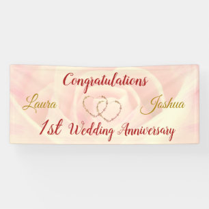 Lona Cartel del primer aniversario Boda personalizado