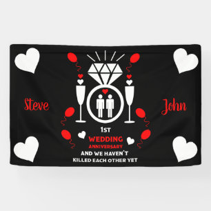 Lona Cartel del primer aniversario del Boda de los homo