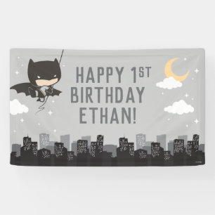 Lona Cartel del primer cumpleaños de Batman Super Hero