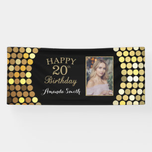 Lona Cartel feliz 20 de cumpleaños. Foto de Purpurina d