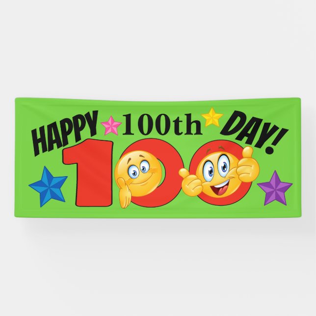 Lona Cartel feliz de 100 días (Horizontal)