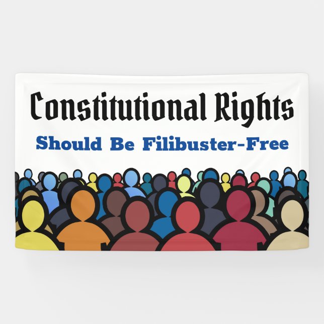 Lona Cartel libre de Filibuster por los derechos consti (Horizontal)