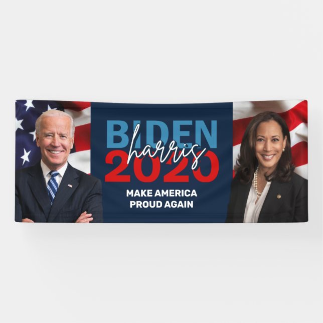 Lona Cartel patriótico de la campaña Biden Harris 2020 (Horizontal)