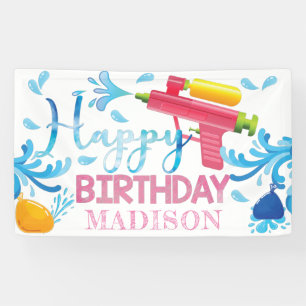 Lona Cartel personalizado de cumpleaños del Chica de ve