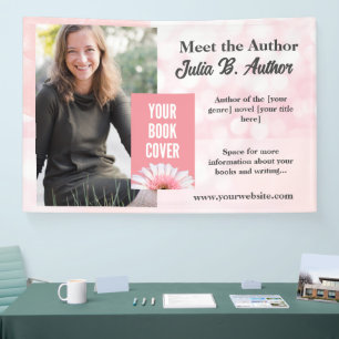 Lona Cartel promocional de autor rosa personalizado
