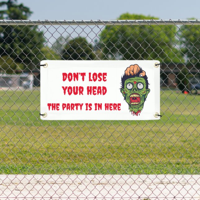 Lona Cartel temático Scary zombie Halloween (in situ)